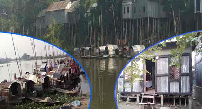হারিয়ে যাচ্ছে নদীর বাঁকে বেদেদের নৌকার সারি